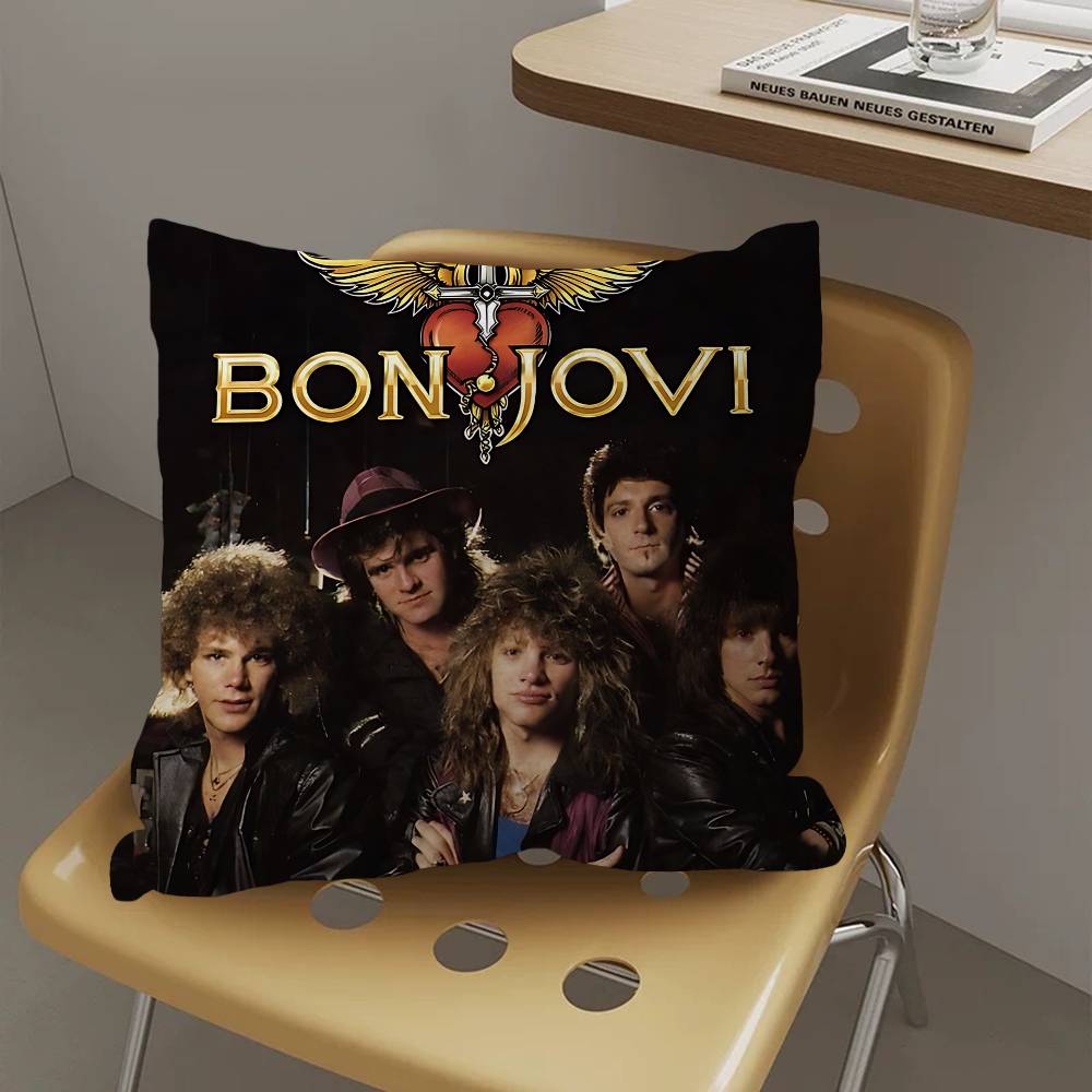 Hot Rock Band B-Bon Jovies Cushion Cover Pillow Cover Decor Pillowcase Printed Cushion Case For Couch