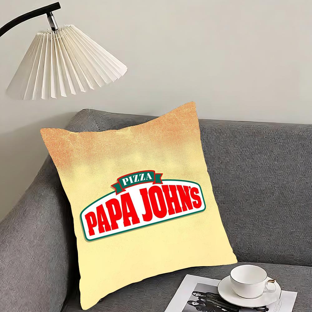 Papa John's Cushion Cover Reversible Plush Pillow Cover – For car, sofa, bedroom, perfect as a gift.
