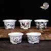 White Glazed Ceramic Succulent Pot - Mini Potted Plant for Office Desk or Balcony
