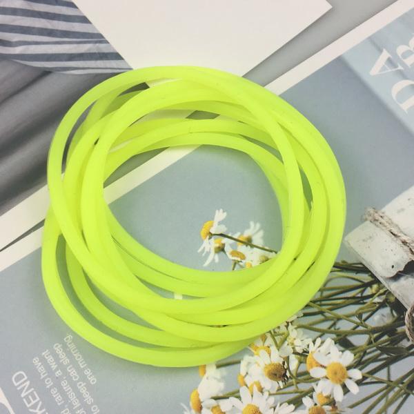 10pcs Women's Fashion Candy Color Rubber Hair Bands Elastic Hair Ties Silicone Hairband Scrunchies Bracelet Girls Accessories