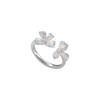 Summer Sweet Blue Gradient Flower Zircon Open Rings For Women Fashion New Jewelry Gift Party Birthday Wholesale anillos