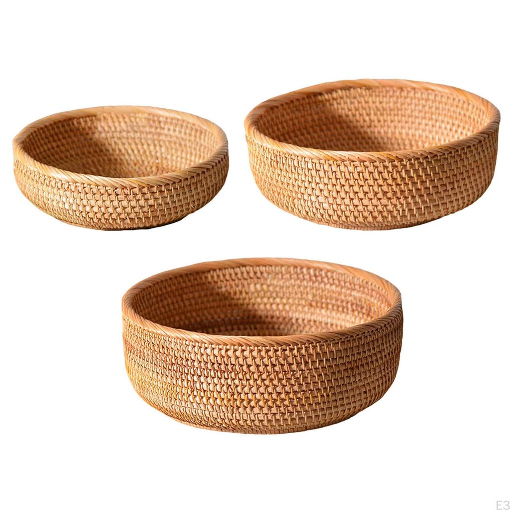Hand-woven Rattan Basket, Food Storage Home Decoration, Holder, Woven Bowl,