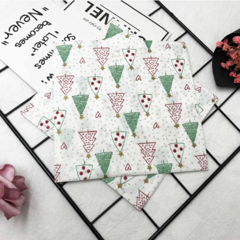 20 teile/paket 33*33 cm 2-lagig Einweg Party Serviette Weihnachten Muster