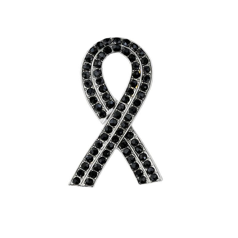 Exquisite Pink Ribbon Diamond Brooch: Fashionable AIDS Awareness Jewelry Pin