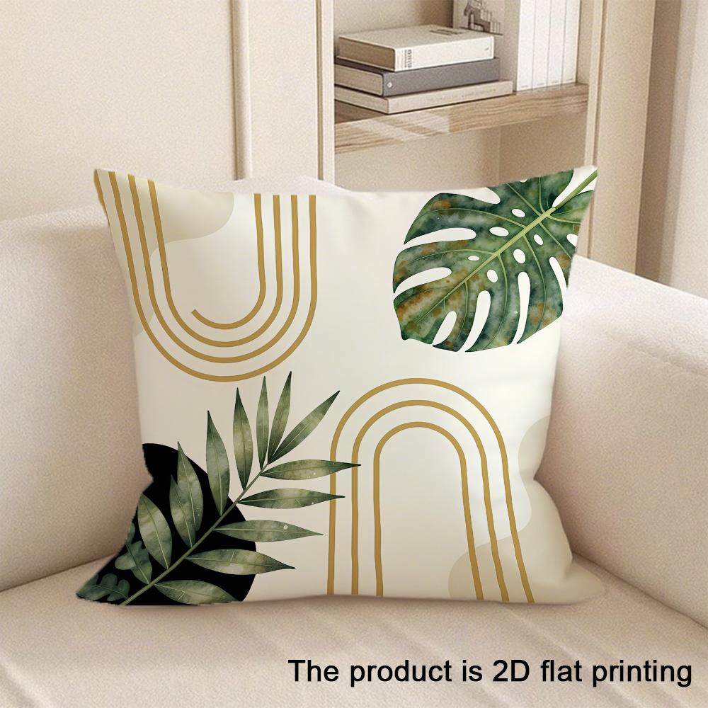 1pc Floral and Leaf Patterned 2D Flat Printing Pillowcases Sofa cushion cover home bedroom room decoration