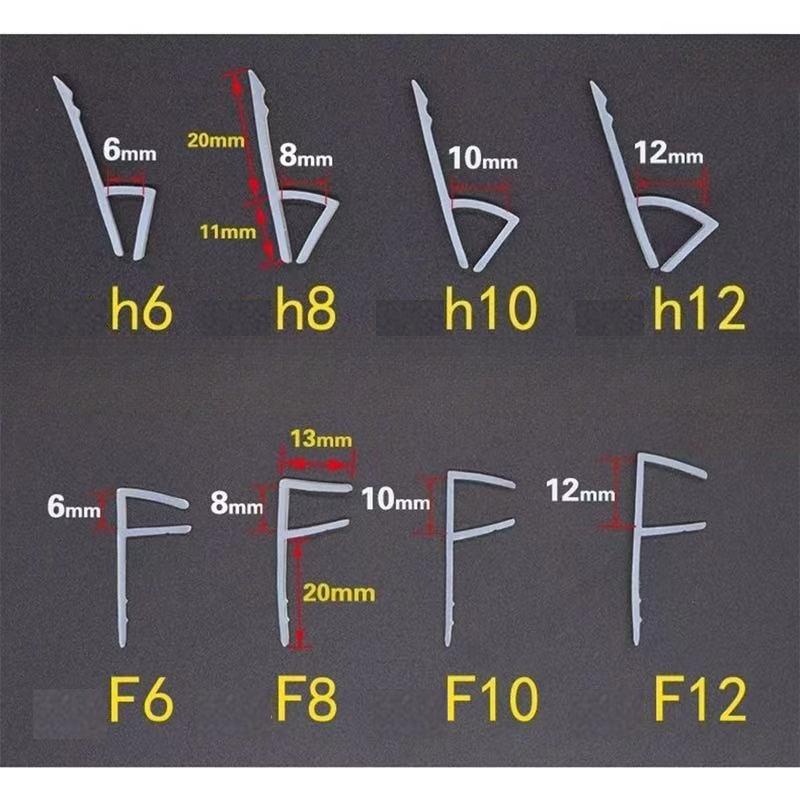 Verbreiterte F/h-Form Silikonkautschuk Duschraum Tür Fenster Glas Dichtungsleiste Wetterleiste für 6/8/10/12 mm Glas