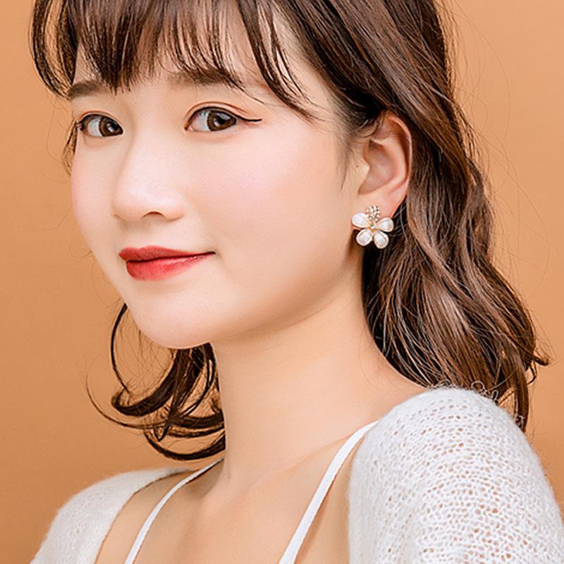 S925 Sterling Silver Cat s Eye Clover Stud Earrings - 2023 High-End Fashion Accessory