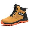Anzhi Men's Waterproof Safety Shoes - Anti-smash, Anti-puncture, Non-slip High-top with Wear-resistant Rubber Sole.