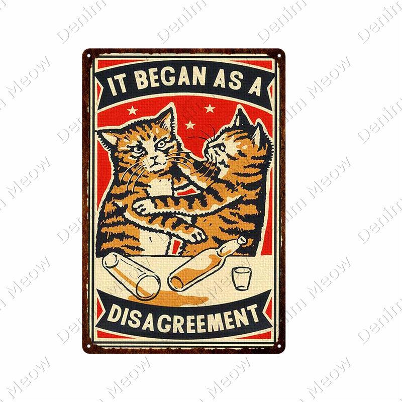 DORA Tin Sign Funny Animal Tin Poster I Do What I WantPlaque Bar Room Decor Nice Butt Wall Art Cat and Dog Vintage Tin Sign Gift N