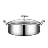 ZMR Stainless Steel Divided Hot Pot with Lid