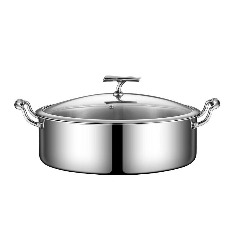 ZMR Stainless Steel Divided Hot Pot with Lid