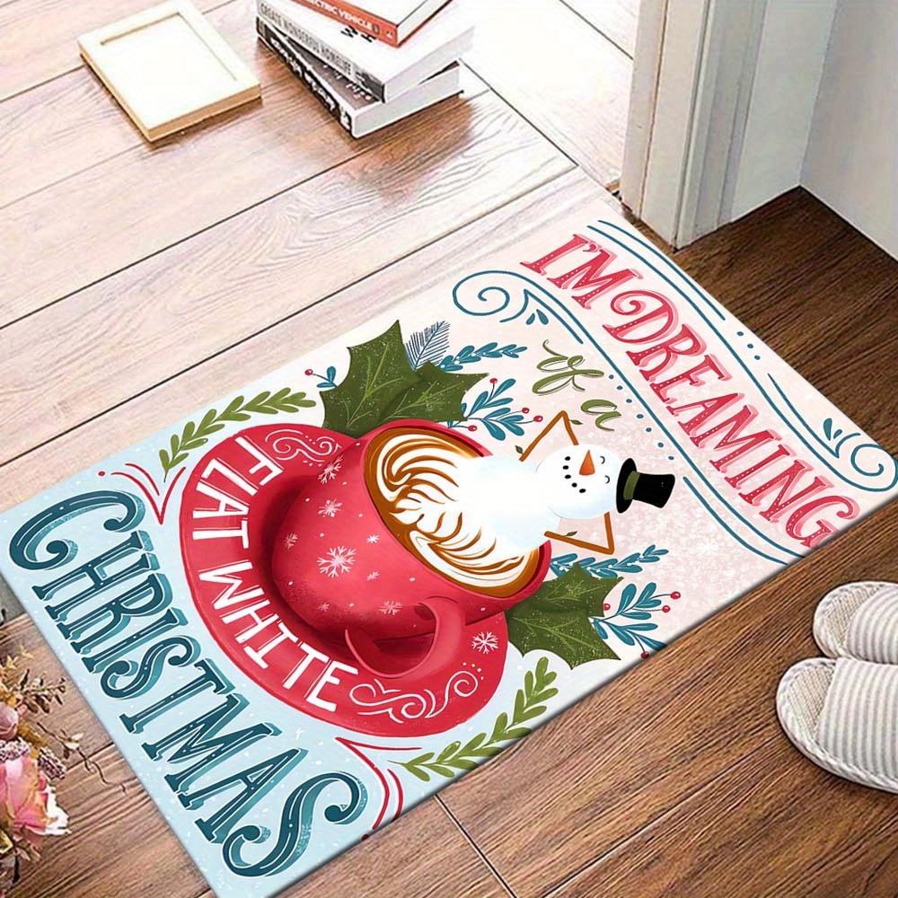 

1pc Snowman in Coffee Area Rug, Slip-Resistant, Easy-Clean, Stain-Resistant, Perfect for Cozy Living Rooms, Bedrooms, Kitchens, Offices, and 60cm by 90cm