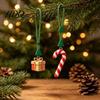 Festival Craft Supplies 12 Pcs Christmas Hanger Ribbons Silicone Ornament Hangers And Strings for Small Trinket Tree Adjustable Sliding Holiday