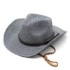 Retro Big Eaves Soft Straw Weaving Spring, Summer And Autumn Unisex Western Denim Straw Hat Shading Sun Protection Breathable