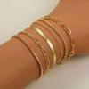 New 6 Pcs Gold Color Bracelet Set Boho Retro Thick Twist Cuban Chain Bracelet for Women 2026 Trendy Quality Jewelry Gifts