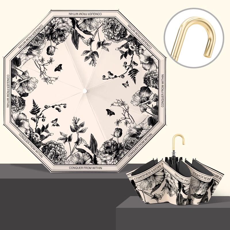 OIMG Retro Floral UV Protection Folding Umbrella