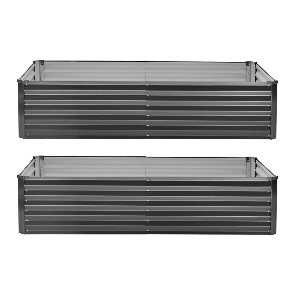 2 Pack Galvanized Raised Garden Beds, 2030 X 1020 X 460 Mm, Rectangular Metal Planter Boxes Kit Outdoor, Elevated Planting Box with Gloves, Alu-Zinc,