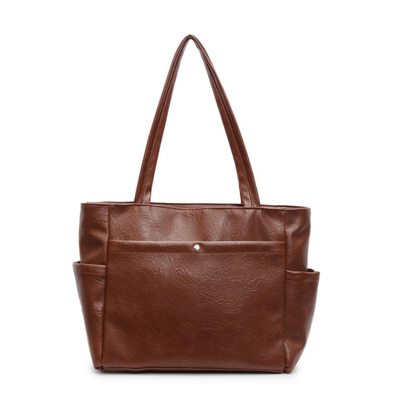 Large-capacity Bag Women's New Simple Casual Shoulder Bag Texture College Student Class Commuting Tote Bag