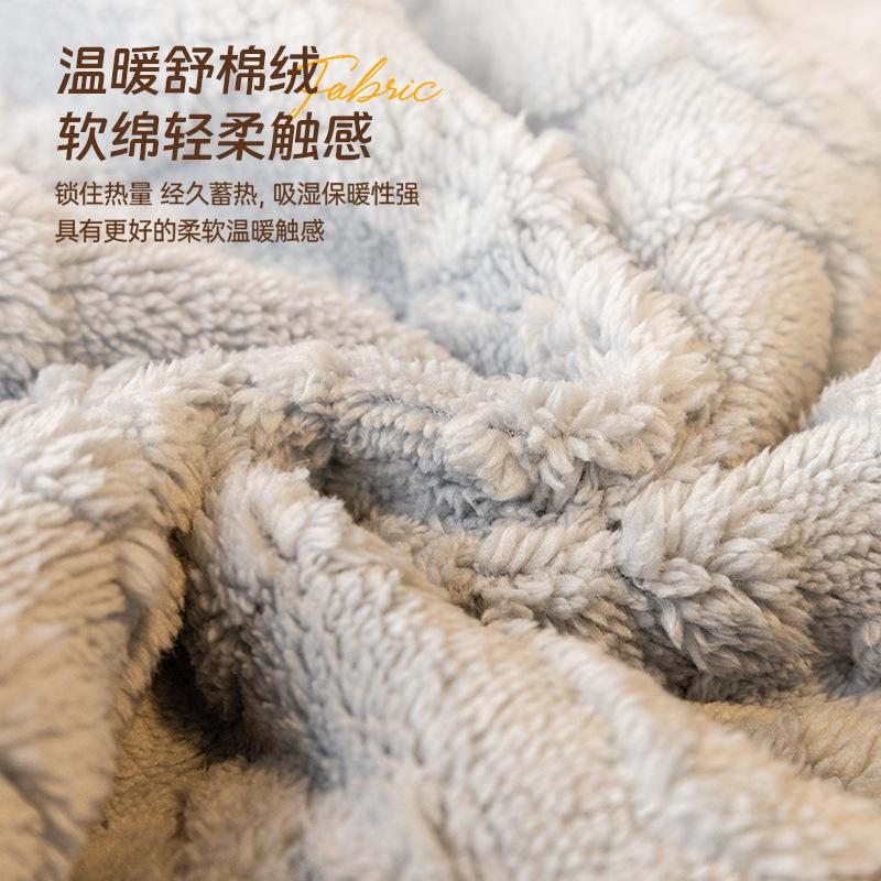 Solid Color Shu Cotton Velvet Sofa Cushion Winter  New Plush Seat Cushion High-End Non-Slip Sofa Cover Cross-Border