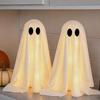 Halloween Indoor Decor 2 Packs Lighted Ghost Ornaments Desktop Table Kitchen Fireplace Holiday Party Layout Decorations