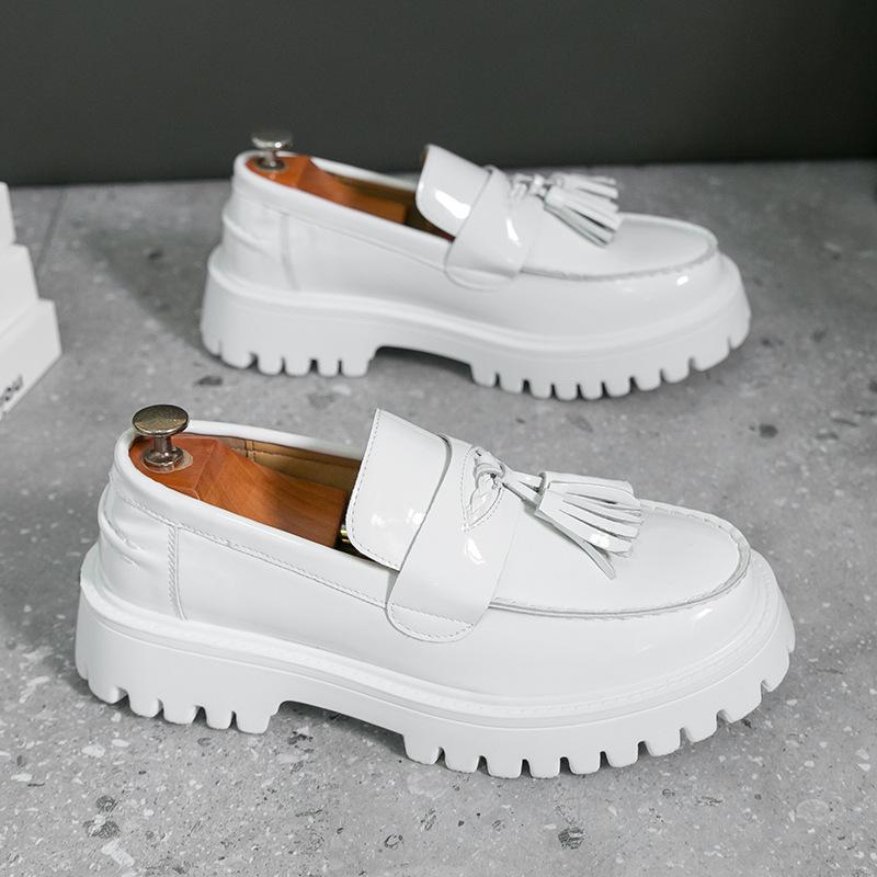 

Мужская повседневная кожаная обувь большого размера, внешнеторговая новинка, мужская кожаная обувь с бахромой, модная, в британском стиле, свадебная обувь для жениха 46