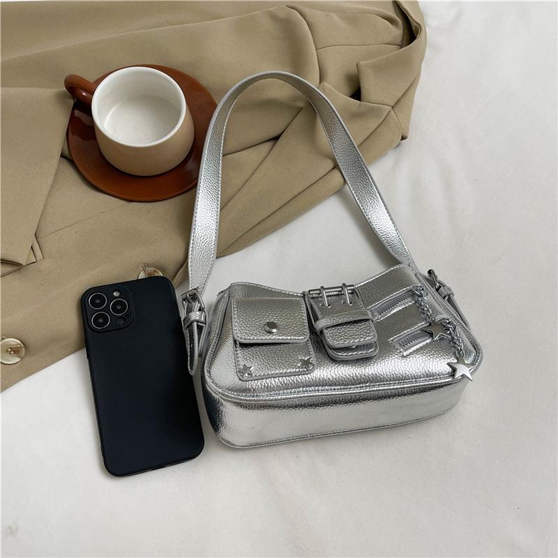 1 шт. однотонная сумка на одно плечо подмышкой — фото 5