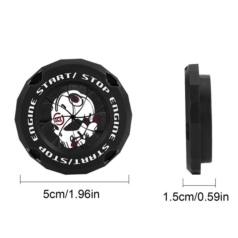 Auto Start-Stopp-Knopf Abdeckung Dreh-Druck Start Zündungsabdeckung Kratzfest Kreativ Cool Auto Motor Startknopf Schutzabdeckung
