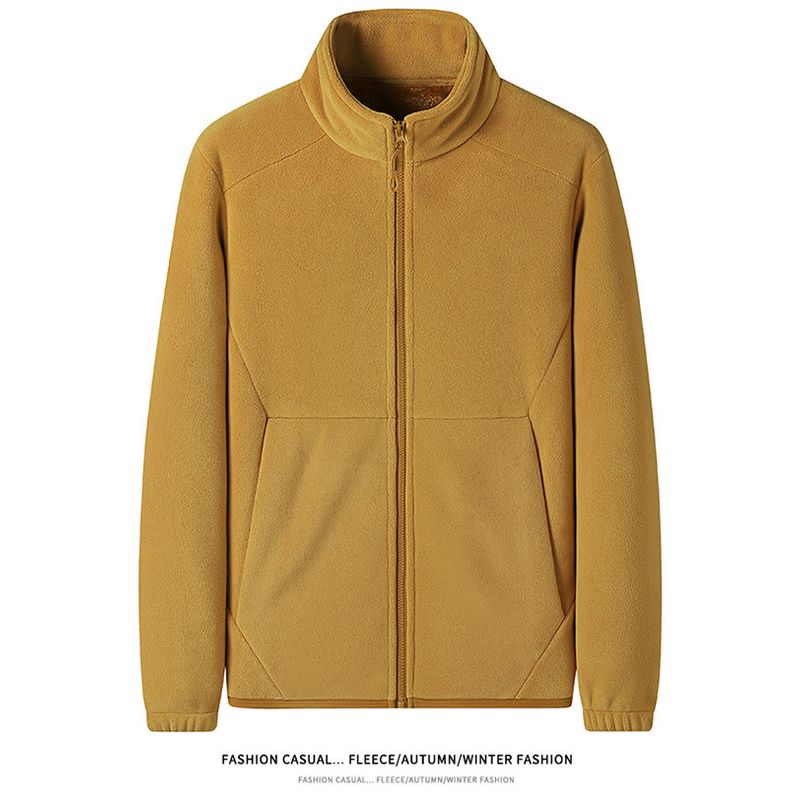 Berber Fleece Outerwear Men's Winter Fleece-lined Thickened Stand Collar Cardigan Double-sided Polar Fleece Hoodie Foreign Trade Men's Clothing Jacket