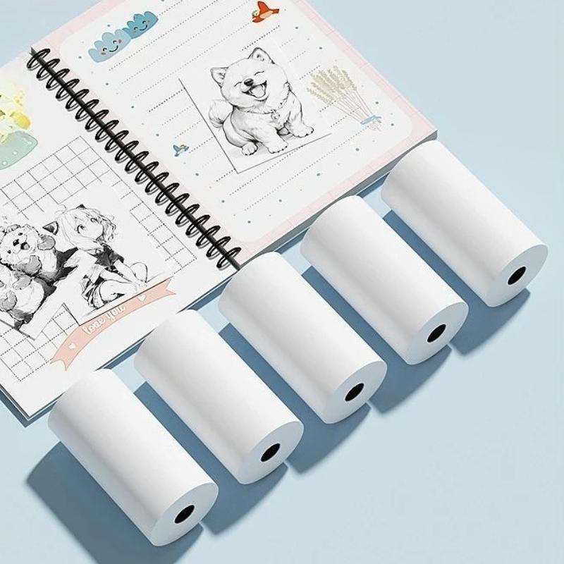 5pcs Thermal Camera Paper Kids Camera Thermal Paper Color and Black and White Thermal Paper Kids Rolling Paper Printers Supplies