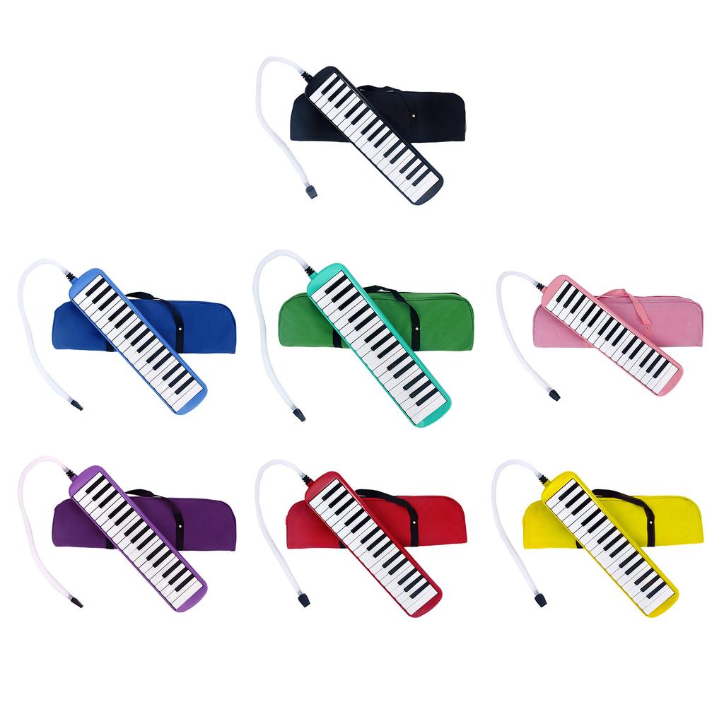 32 Tasten Melodica Instrument für Kinder Luftklavier Keyboard Sopran-Melodica mit langem Schlauch kurzen Mundstücken & Tragetasche