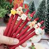 28Pcs Santa Claus Crystal Patch Erasable Press Pen Cartoon Press Gel Pen Gift Pen Holiday Gift Novelty Stationery Teacher Party Favors Back To School
