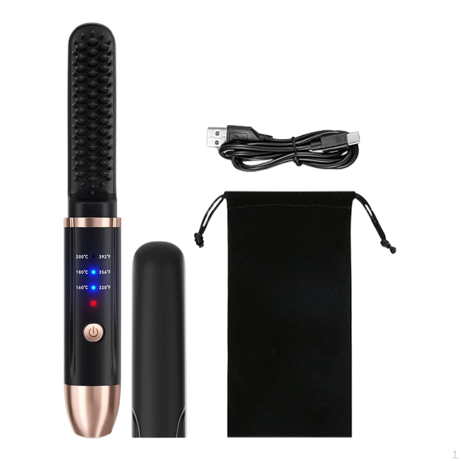 

Выпрямитель для волос с регулируемыми настройками температуры для домашнего использования black USB charging