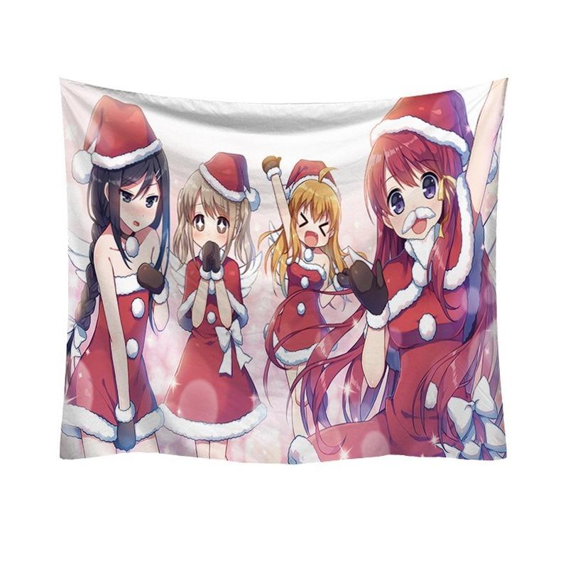 Heimdekoration, Cartoon-Mädchen, Weihnachtsserie, Wandteppich, Druck, Wandverkleidung, Raumwand, Hintergrund, Wandverkleidung, 230 x 180 cm, Tapiz