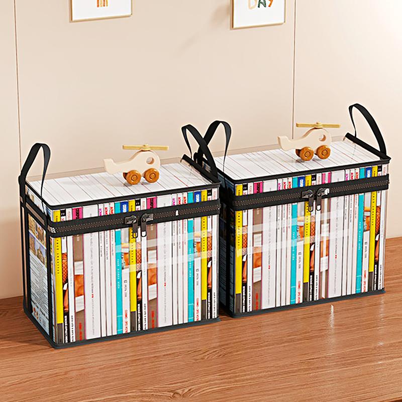 1/2pcs Storage Bag Dust-Proof Toy&Book Large Capacity PVC Multifunctional Storage Box Portable with Handle Foldable