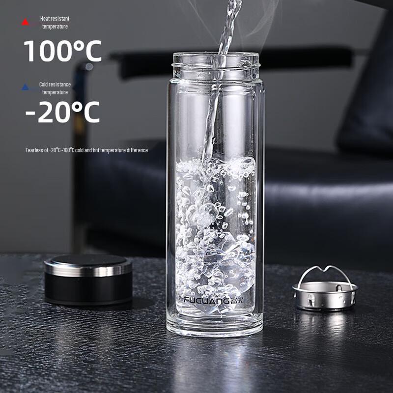 FUGUANG Zhikang 500ml Double-Layer Glass Tea Cup
