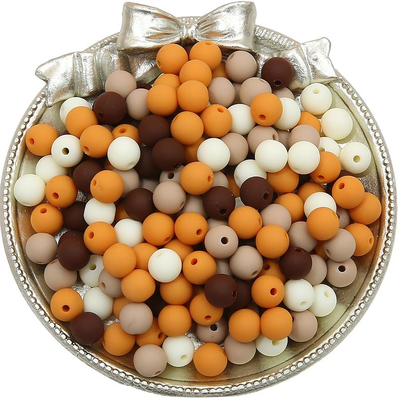 Handgefertigtes Armband Perlen Solide Acryl Mattiert Gemischte Farbe Perlen Handgefertigt DIY Handykette Macaron Schnur Halskette Runde Perlen Lose Perlen