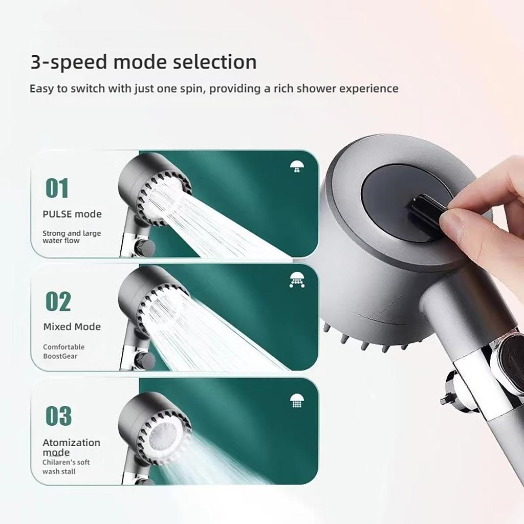 3-speed hand shower with filter High-pressure hand shower 3 water modes ABS durable material Suitable for bathrooms