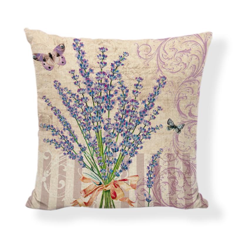Lavendel "Velsigne dette hjemmet" Putetrekk, 45x45cm Lilla Sofaputetrekk for Stuedekor
