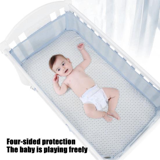 Bed Fence Set Keep Arm Legs Safe Crib Mesh Easy Installation Breathable Crib Guardrail Household Baby Products