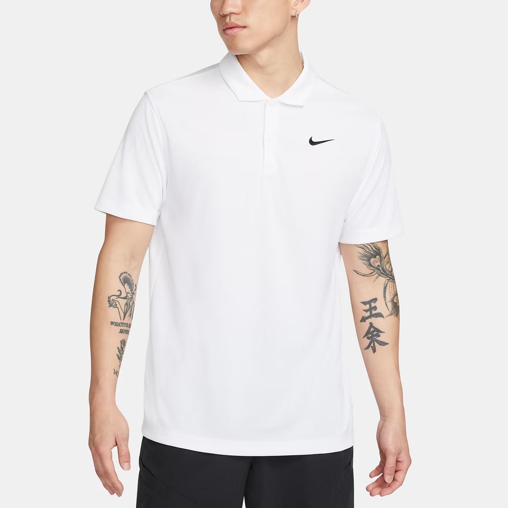 Nike Polo a Maniche Corte Tinta Unita con Piccolo Logo Uomo Top Bianco DH0858-100