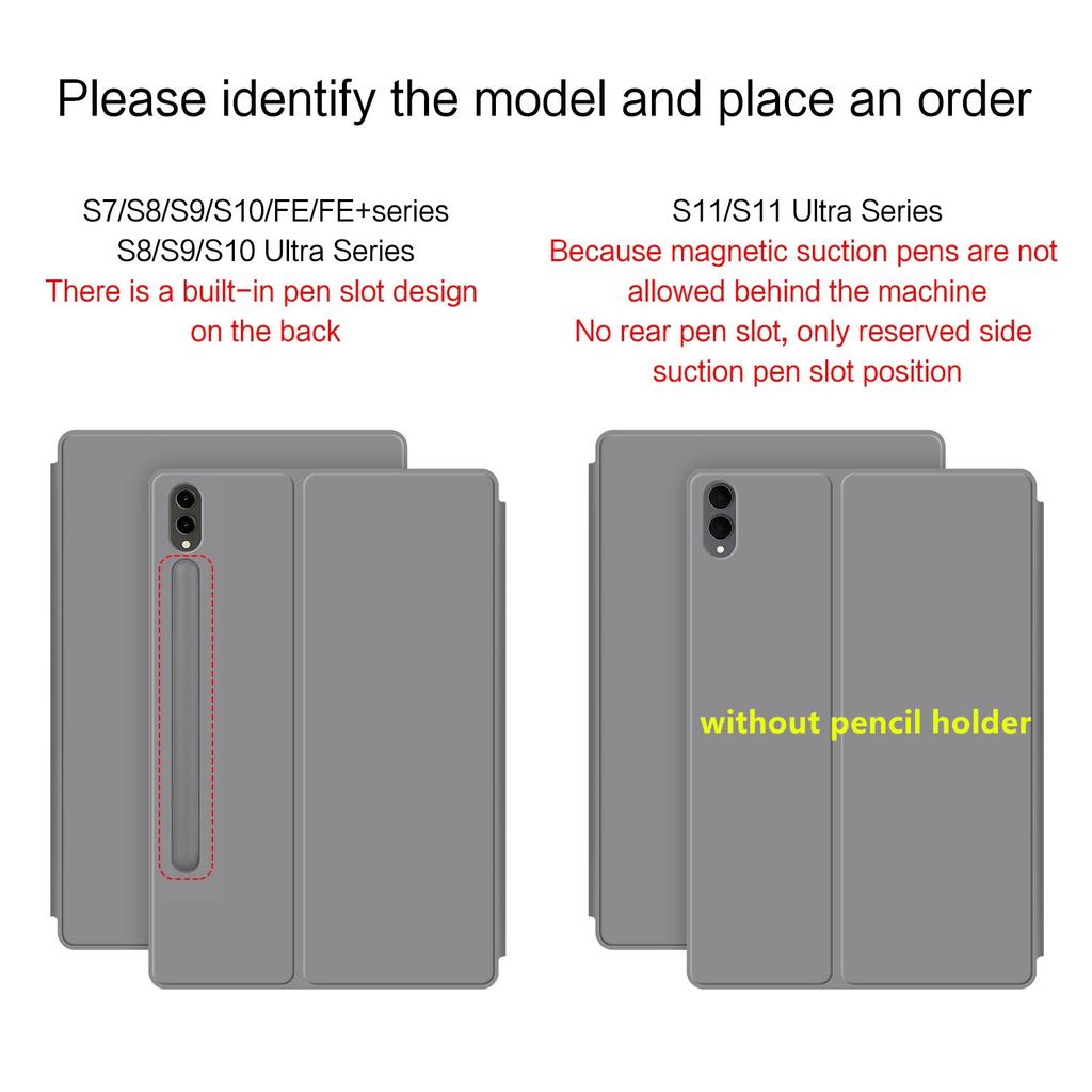 For Samsung Galaxy Tab S11 S10 Lite S9 S8 S7 FE Plus 12.4 11 Magnetic Case for Tab S11 S10 S9 S8 Ultra 14.6" Pencil Holder Cover
