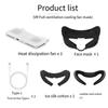Chladicí ventilátor s rozhraním pro obličej pro Meta Quest 3 VR headset s cirkulací vzduchu, prodyšný kryt obličeje, pohodlná podložka rozhraní