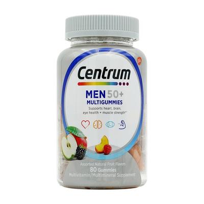 Men 50+ Multigummies Assorted Natural Fruit Flavors, 80 Gummies
