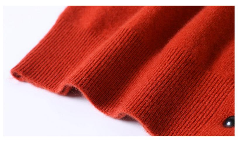 Women's Pure Wool Knitted Cardigan: Round Neck, Slimming, Autumn/Winter Loose Fit Sweater
