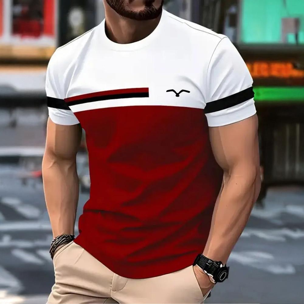 Fashionable men's T-shirt summer outdoor casual round neck short sleeved top