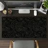 Black Abstract Terrain Mouse Pad Large Nonslip Waterproof Mat Stitched Edge Keyboard Pad For Gaming Daily Office