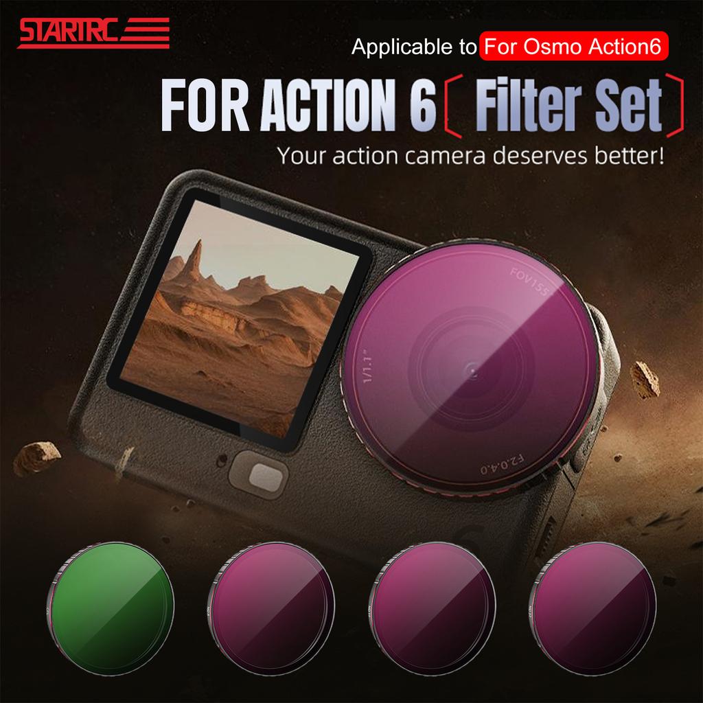 Lens Filter Lens Polarizer Filter HD Optical Glass Filters Multicoated Lens Polarizer Filter for DJI Osmo Action 6 Accessories