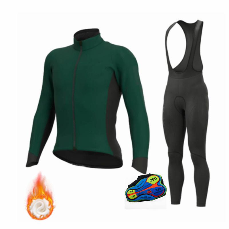 2026 Winter Warm Cycling Clothing Set  MTB Suits Long Pants with 20D Gel Bike Clothing Men Thermal Fleece Bicycle Uniform Cycling Sets