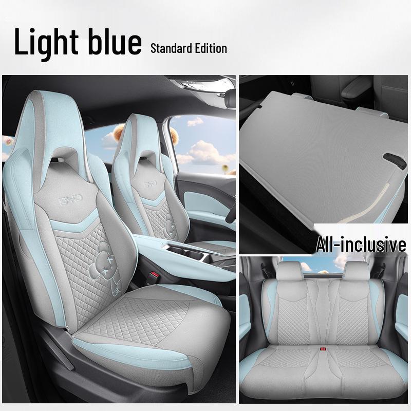 New BYD Seagull Five-Seat Cartoon Linen Car Seat Cushion