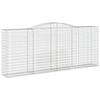 VidaXL Paniers à gabions arqués 3 pcs 400x50x160/180 cm fer galvanisé, gabion, cage de gabion, panier de mur de gabion, mur 3147036